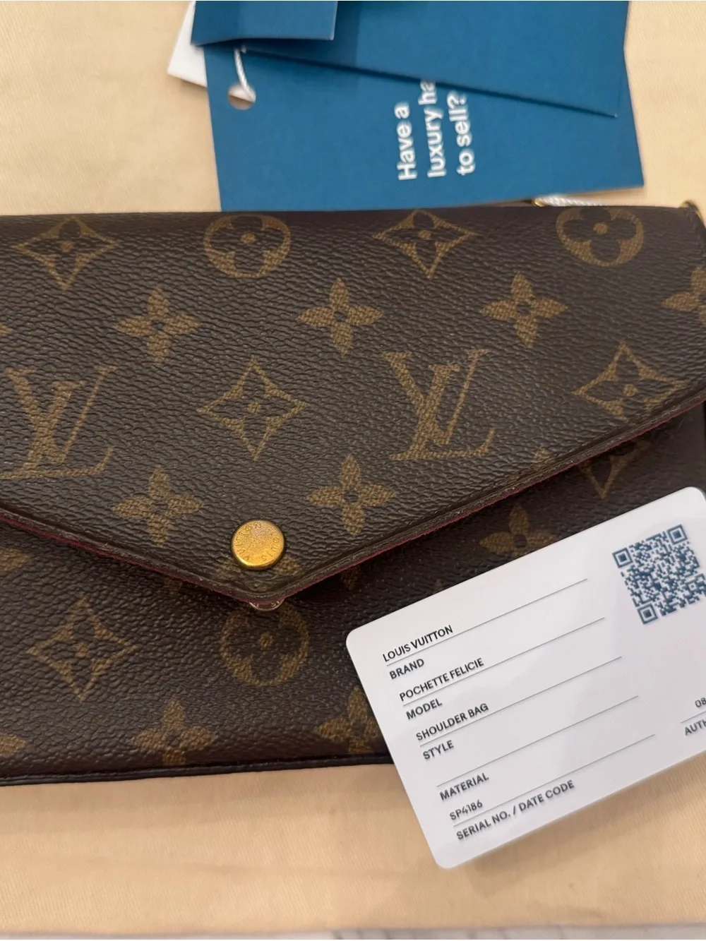 Louis Vuitton Pochette Felicie monogram fuchsia authentic complete set